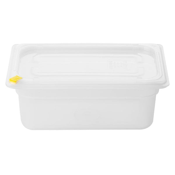 Hygiplas Click PP 1/4 GN with Lid & 7 Colour clips - 100mm 2.5Ltr (Pack 4) FZ095 - Whisk Hospitality - FZ095