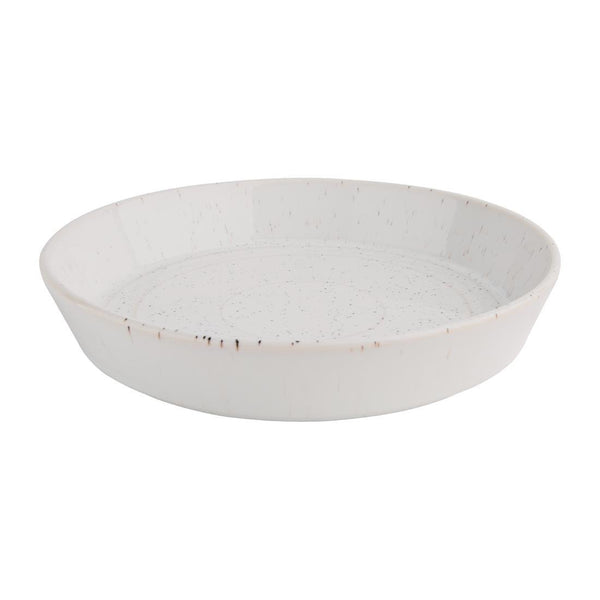 Olympia Cavolo White Speckle Flat Round Bowl - 220mm (Box 4) FD901 - Whisk Hospitality - FD901