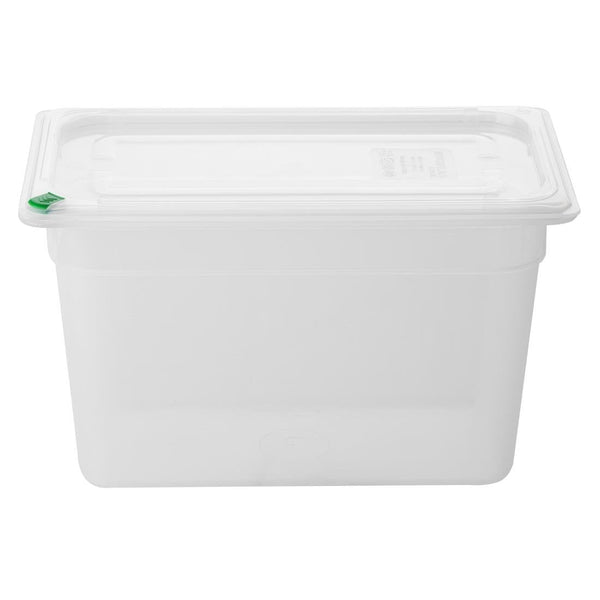 Hygiplas Click PP 1/3 GN with Lid & 7 Colour clips - 200mm 6.9Ltr (Pack 4) FZ094 - Whisk Hospitality - FZ094
