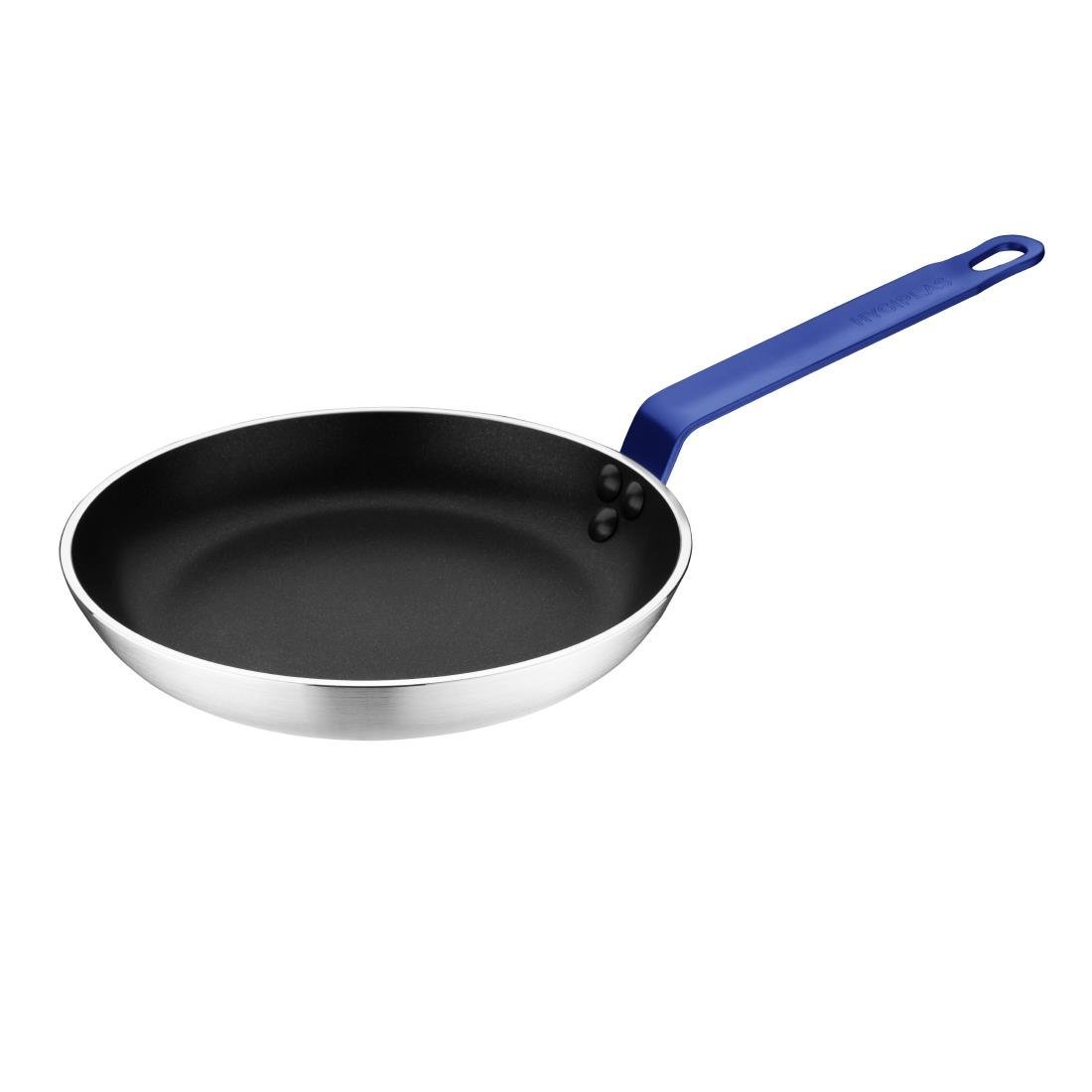Hygiplas Frypan Aluminium Non - stick Teflon Platinum Plus Blue Handle - 240x40mm HT971 - Whisk Hospitality - HT971