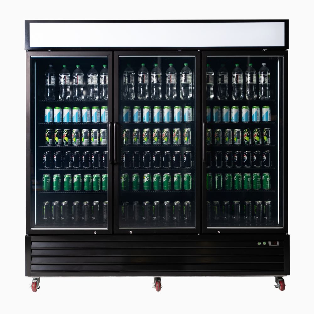 Bromic Upright Display Fridge 1980L - 3 Door - Flat Glass - Lightbox UC1980GDL - NR - Whisk Hospitality - UC1980GDL-NR