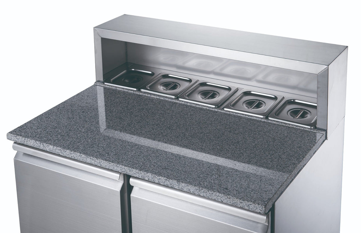 FED - X Two Door Salad Prep Fridge with Marble Top - XGNS900E - Whisk Hospitality - XGNS900E