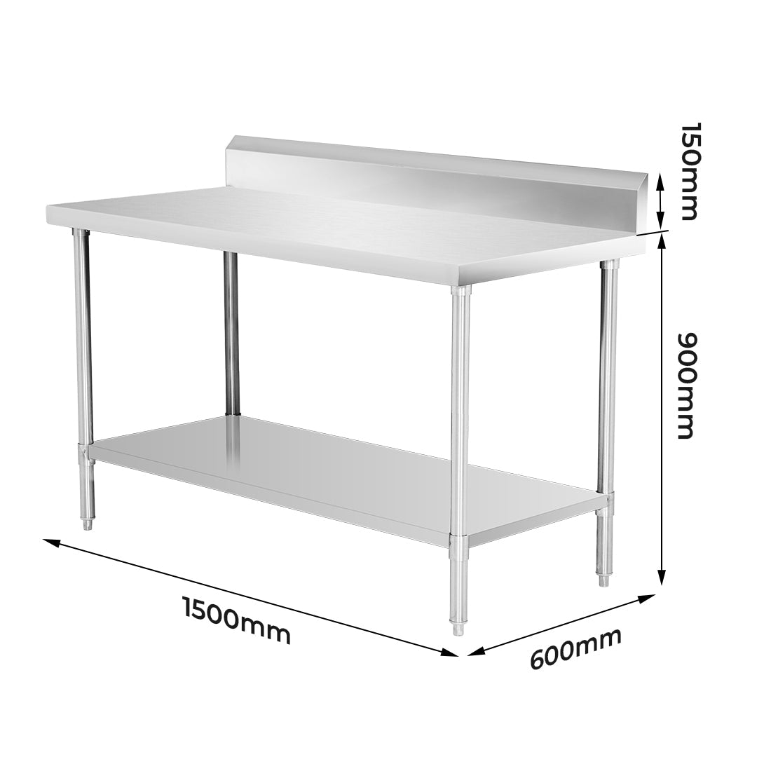WBB6-1500/A Workbench with Splashback - Whisk Hospitality - WBB6-1500/A