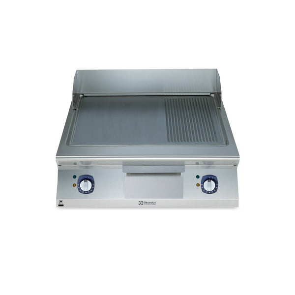 Electrolux 900XP Electric Griddle Plate with Smooth/Ribbed Brushed Chrome Plate 800mm E9IIMDAOMEA - Whisk Hospitality - E9IIMDAOMEA