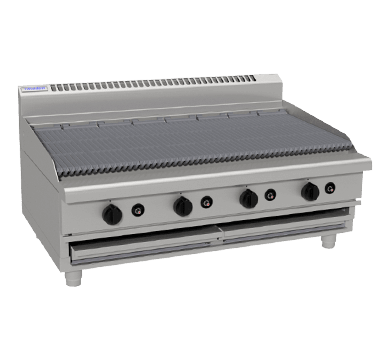 Waldorf 800 Series Chl8120G B 1200Mm Gas Chargrill Low Back Version Bench Model - Whisk Hospitality - CHL8120G-B
