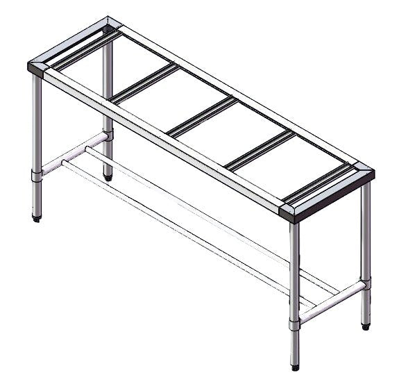1500 - 5 - WB - S S/S Legs with Double Centre Brace - 500mm Deep - Whisk Hospitality - 1500-5-WB-S