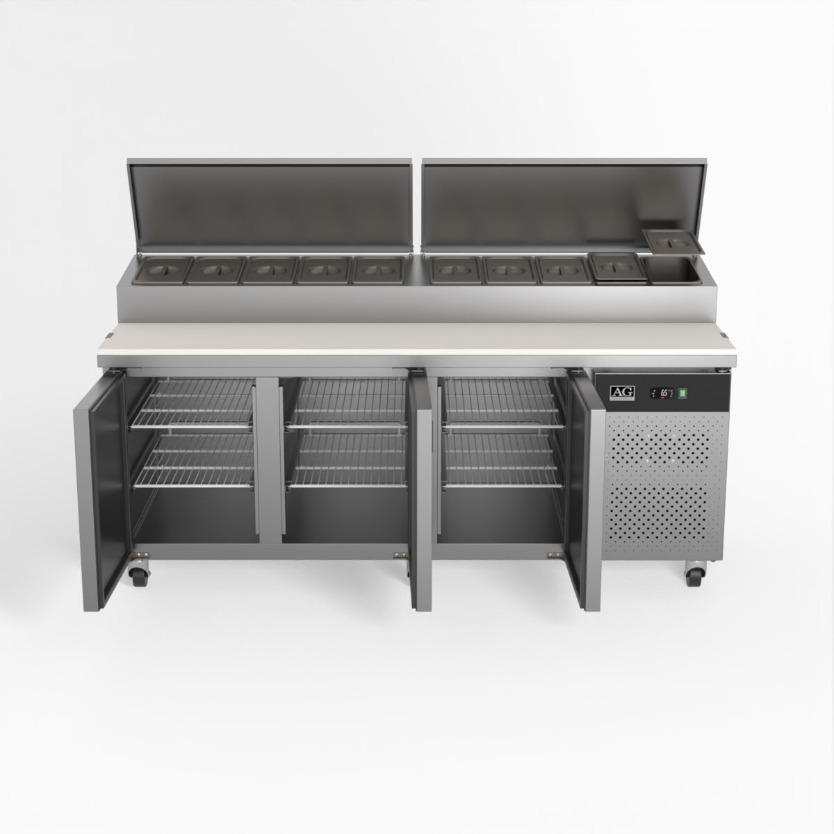 AG 3 Door Saladette Fridge - 10 x 1/3 GN Trays SH3000 - 800 - Whisk Hospitality - SH3000-800