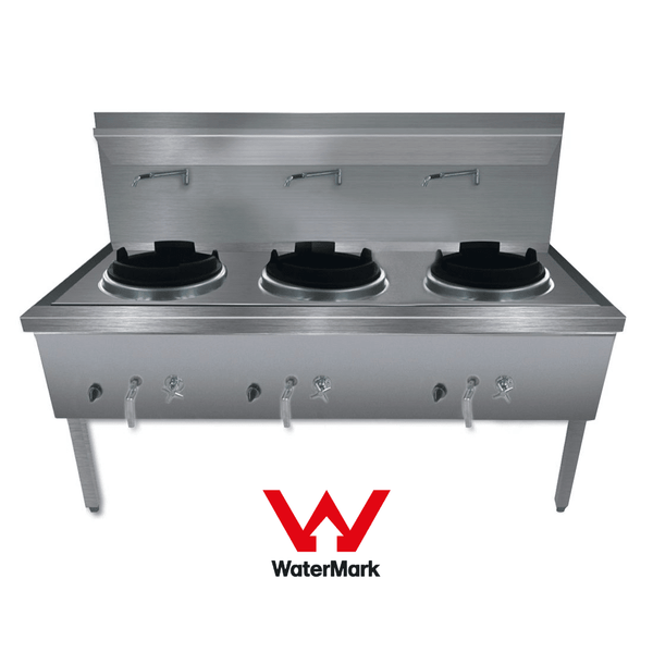 Gasmax Stainless Steel Waterless Nature Gas Triple Wok Chimney Burner - WW - 3NC - Whisk Hospitality - WW-3NC