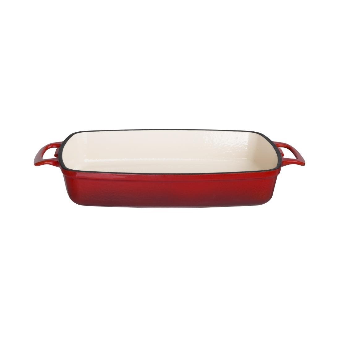 Vogue Rectangular Dish Red - 40x370x217mm 1.8Ltr GH319 - Whisk Hospitality - GH319