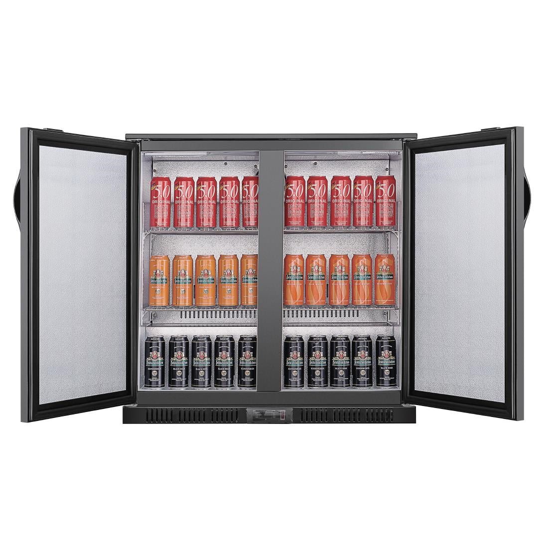 Polar G - Series Back Bar Cooler with Double Solid Hinged Doors Black - 850mm GE998 - A - Whisk Hospitality - GE998-A