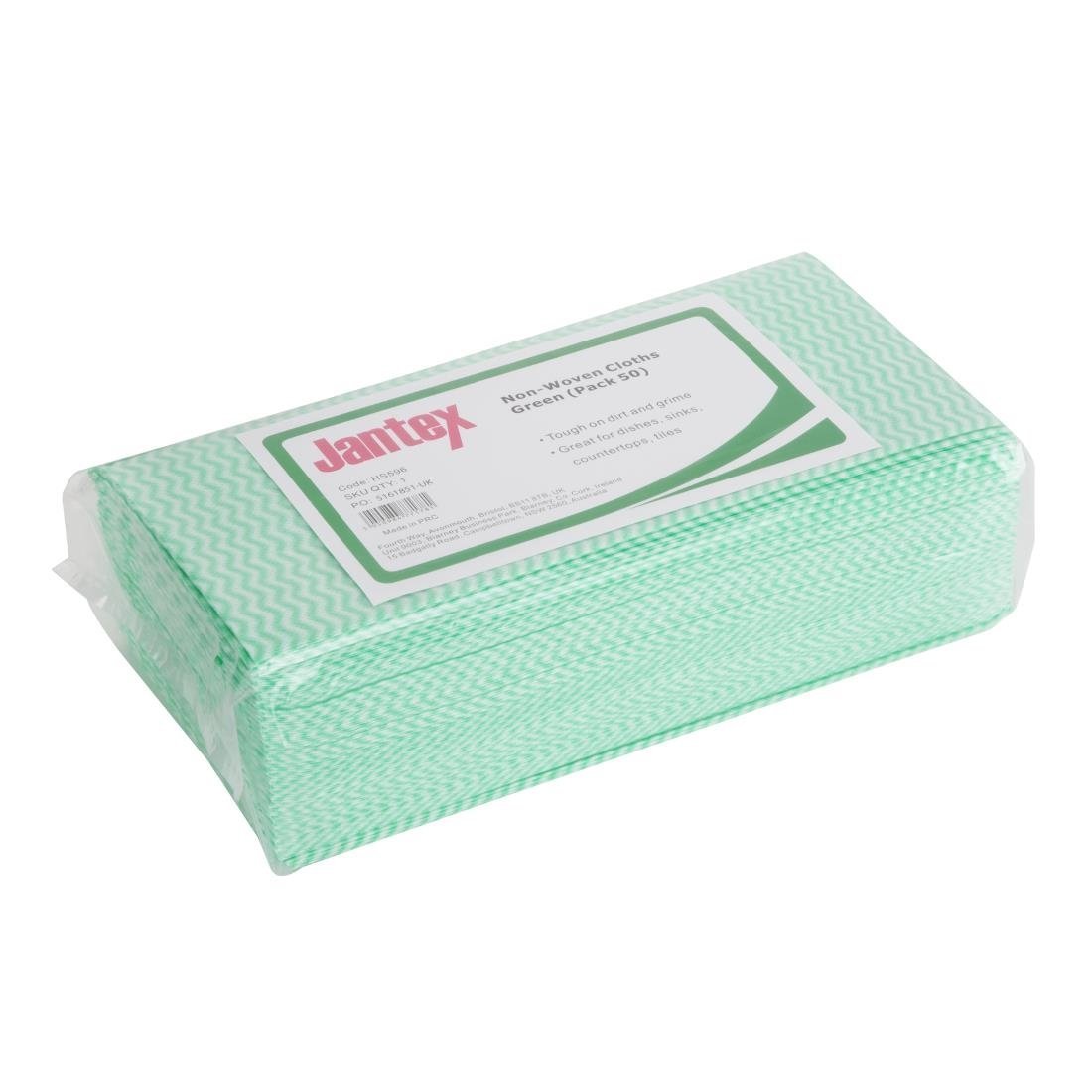 Jantex Non - Woven Cloths Green (Pack 50) HS596 - Whisk Hospitality - HS596