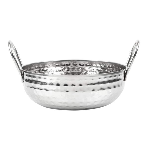Olympia Table Presentation Hammered Kadai Dish Stainless Steel - 200mm HY107 - Whisk Hospitality - HY107