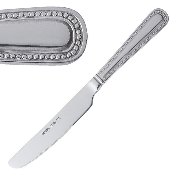 Olympia Bead Dessert Knife St/St (Box 12) C127 - Whisk Hospitality - C127