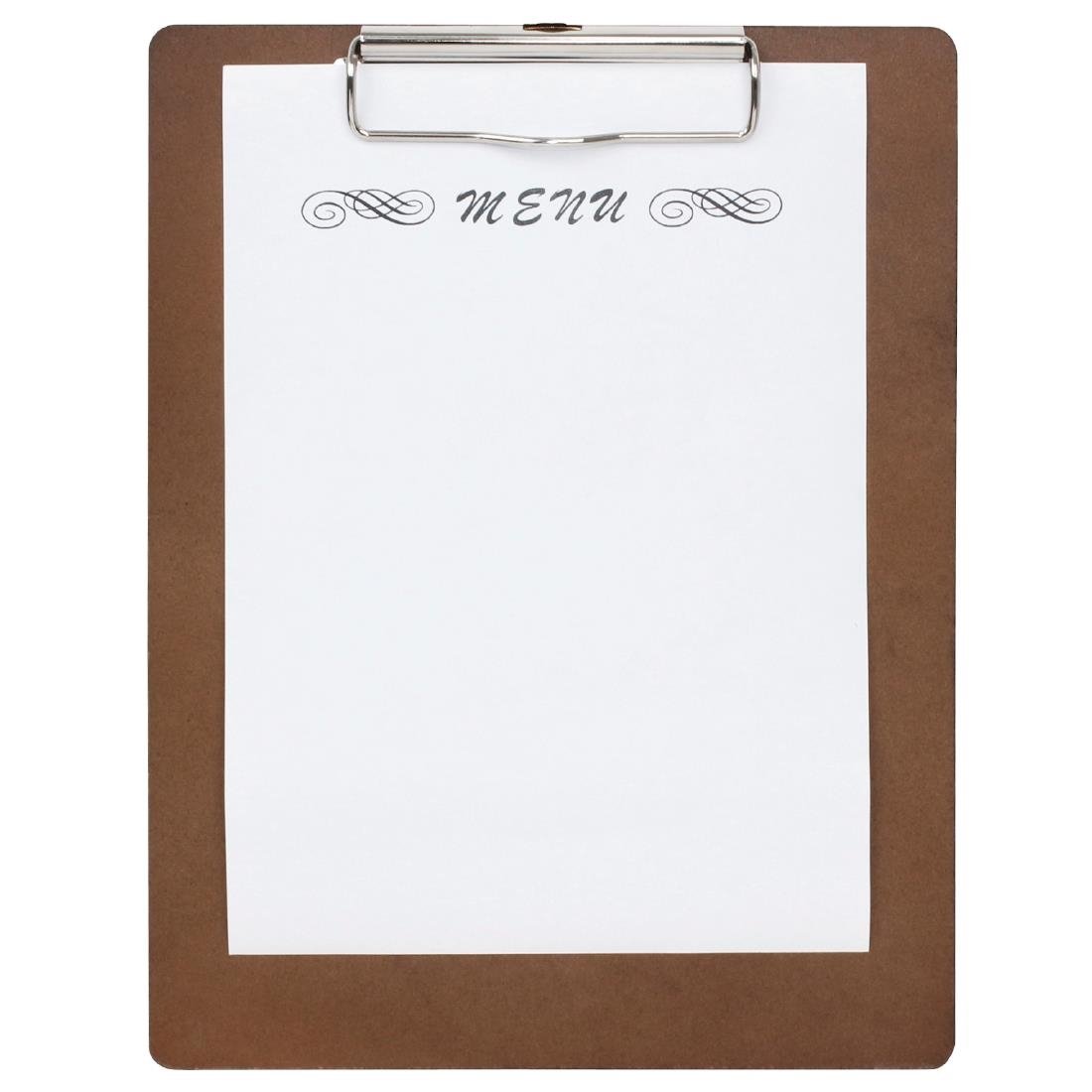 Wooden Menu Clipboard A4 330x240mm CL174 - Whisk Hospitality - CL174