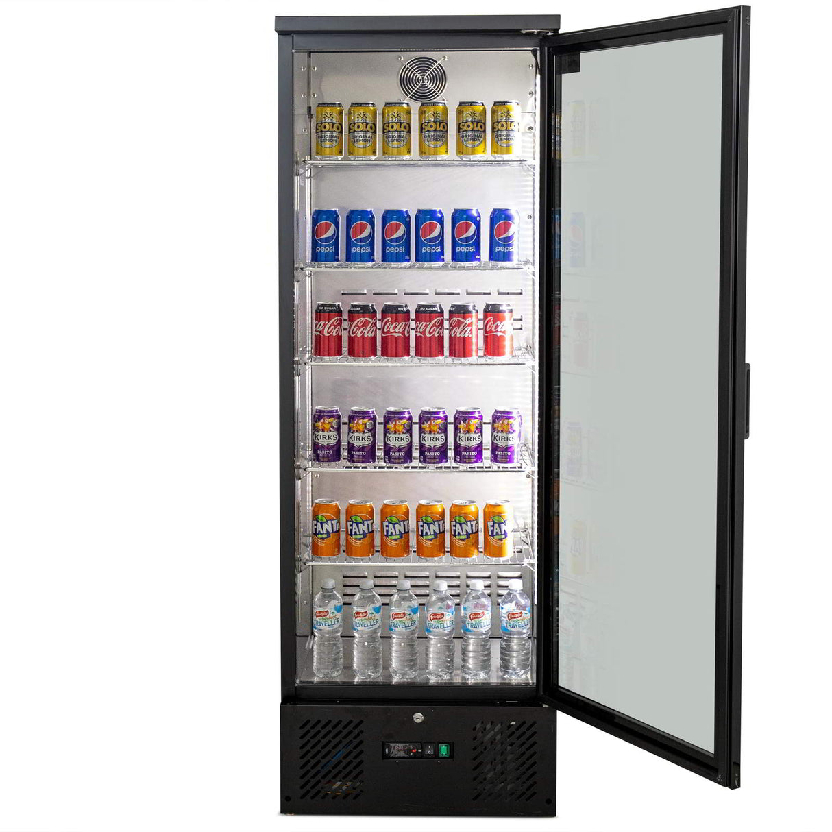 AG 300L Upright Glass Door Display / Backbar Fridge - Black B300G - Whisk Hospitality - B300G