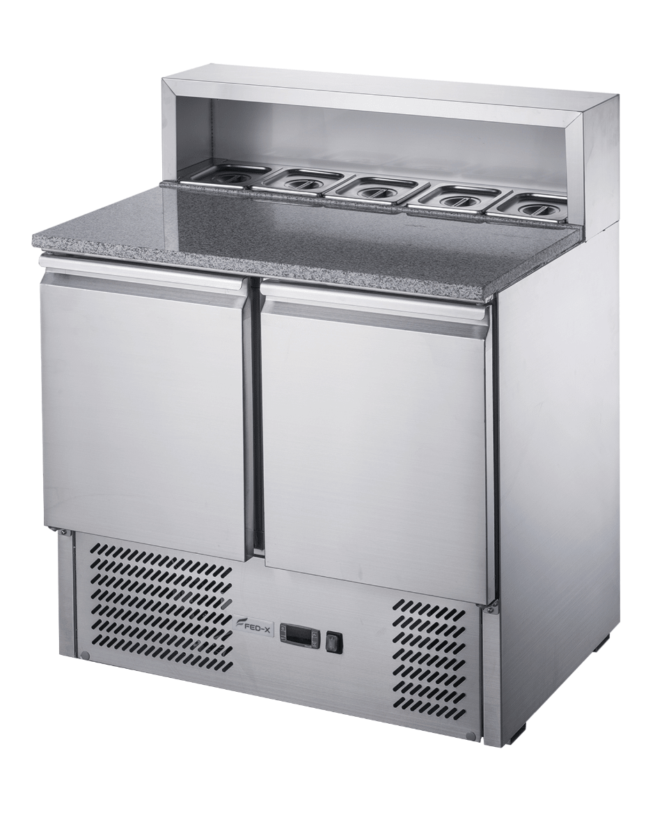 FED - X Two Door Salad Prep Fridge with Marble Top - XGNS900E - Whisk Hospitality - XGNS900E