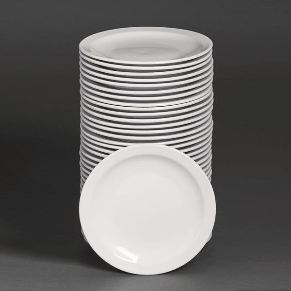 Sale Offer - Athena Hotelware Narrow Rimmed Plate - 20.5cm 8" (Box 36) S752 - Whisk Hospitality - S752