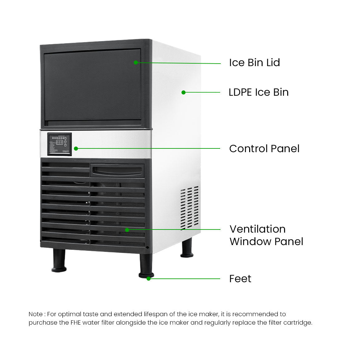 Blizzard Under Bench Ice Maker - Air Cooled - SN - 120P - Whisk Hospitality - SN-120P