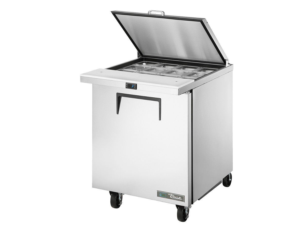 True Refrigeration Prep Table 12x 1/6 Top Pans 1 Solid Swing Door Removable lids - TSSU - 27 - 12M - C - HC FLID - Whisk Hospitality - TSSU-27-12M-C-HC FLID