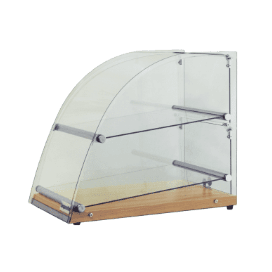Exquisite Two Tiers Curved Ambient Cake Display – Natural Oak CD70-O - Whisk Hospitality - CD70-O