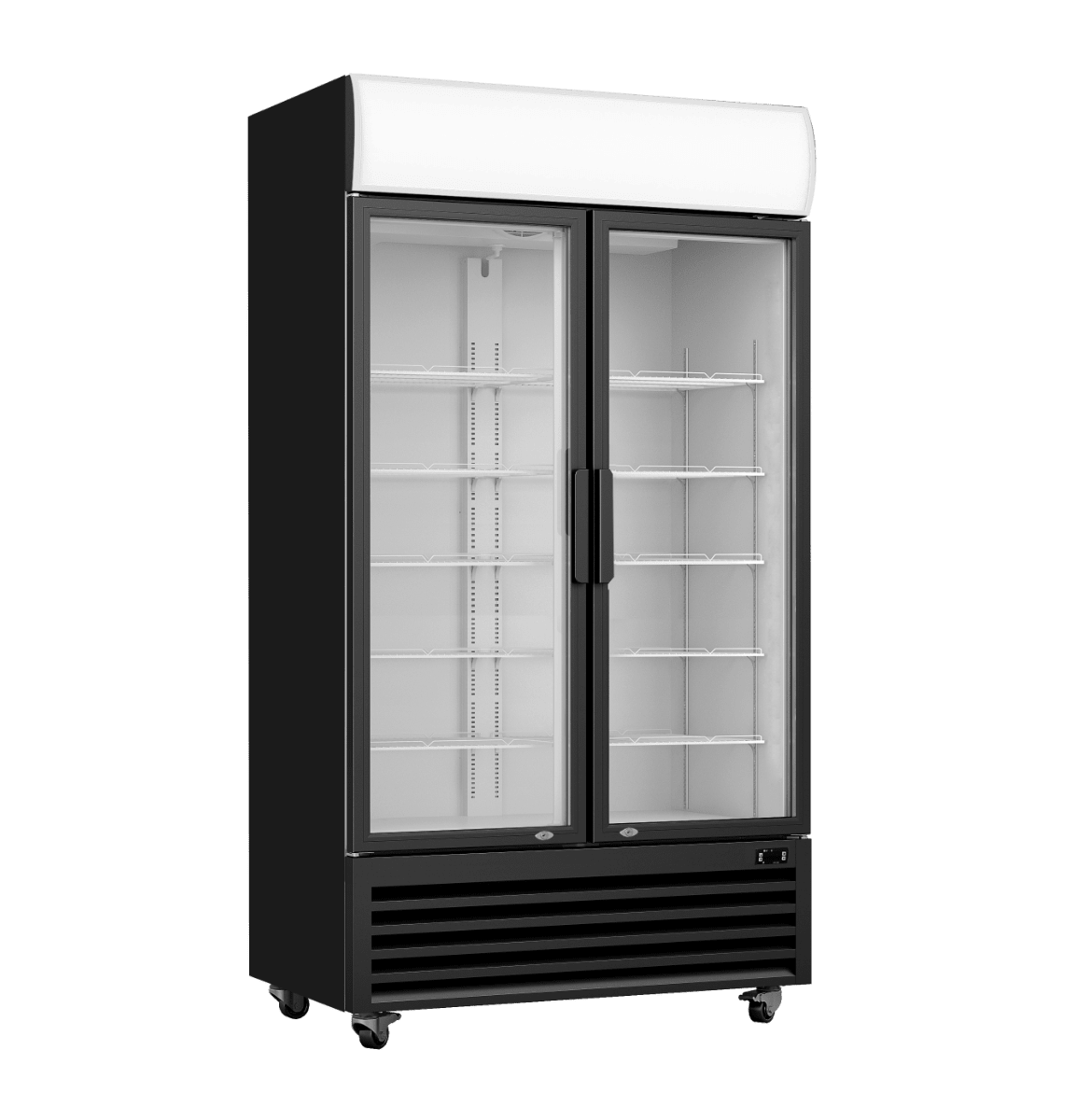 Thermaster Colourbond Upright Beverage Fridge 2 Doors Black - LG - 1000BP - Whisk Hospitality - LG-1000BP