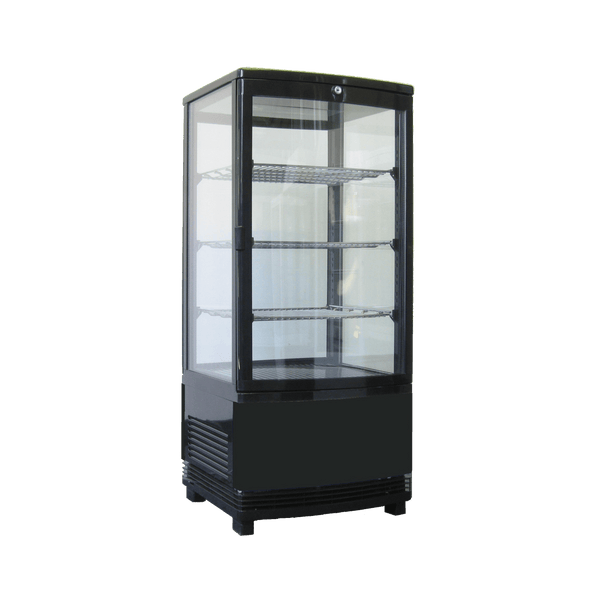 Exquisite Four Sided Glass Counter Top Display Fridge - CTD78 - Whisk Hospitality - CTD78B