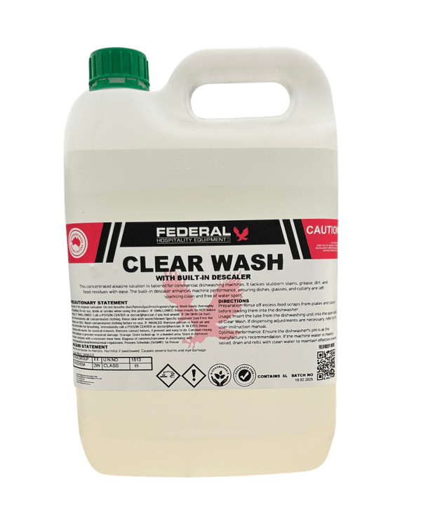 CLEAR WASH DISHWASHER CHEMICAL 5LT - DH - WS5L - Whisk Hospitality - DH-WS5L