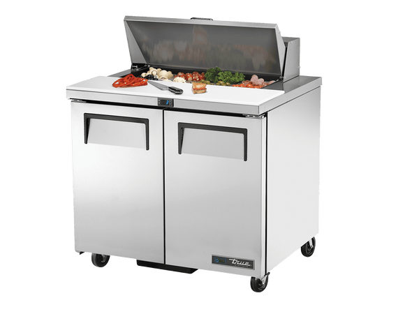 True Refrigeration Prep Table 8x 1/6 Top Pans 2 Solid Swing Doors - TSSU - 36 - 08 - HC - Whisk Hospitality - TSSU-36-08-HC