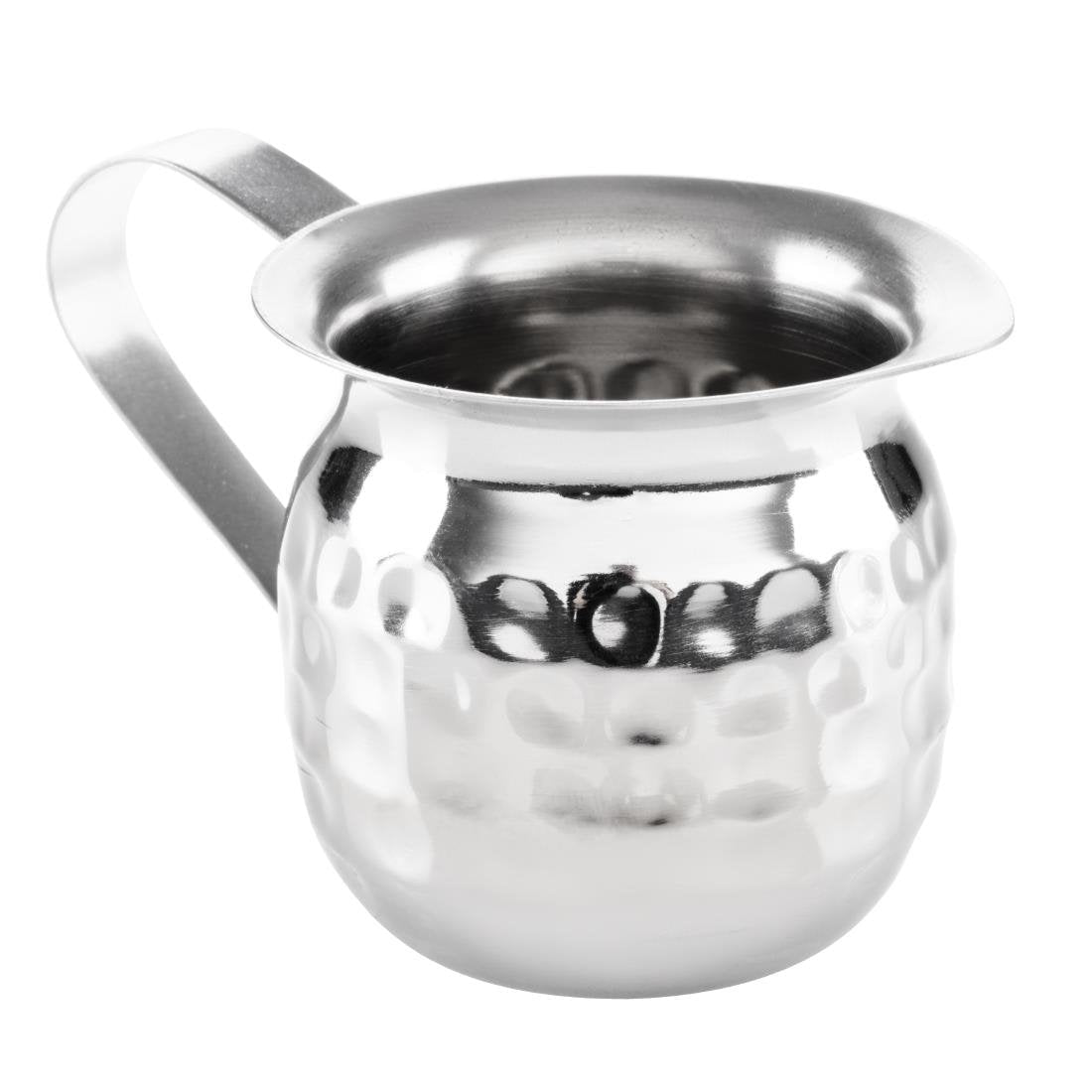 Olympia Mini Milk Jug Stainless Steel Hammered - 78ml (Box 6) HY117 - Whisk Hospitality - HY117