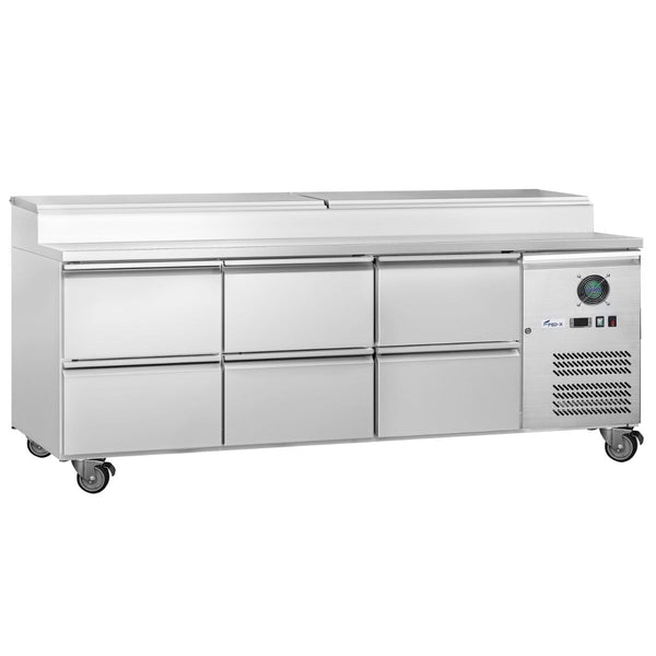 FED-X Six Drawer Salad Prep Fridge - XSS7C18S3V-6D - Whisk Hospitality - XSS7C18S3V-6D