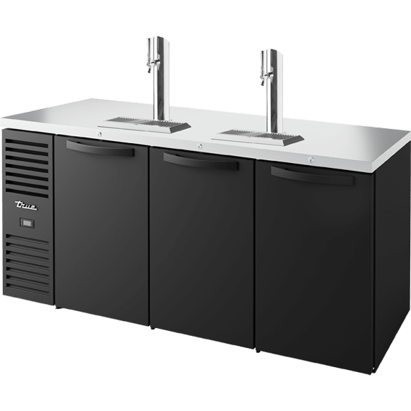 True Refrigeration Keg Chiller / Dispenser Black Ext 3 Solid Swing Doors - TDR72 - RISZ1 - L - B - SSS - 2 - Whisk Hospitality - TDR72-RISZ1-L-B-SSS-2