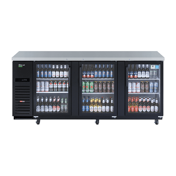 Turbo Air 4 Glass Door Back Bar Fridge Black 2296mm TBB-4SGD - Whisk Hospitality - TBB-4SGD