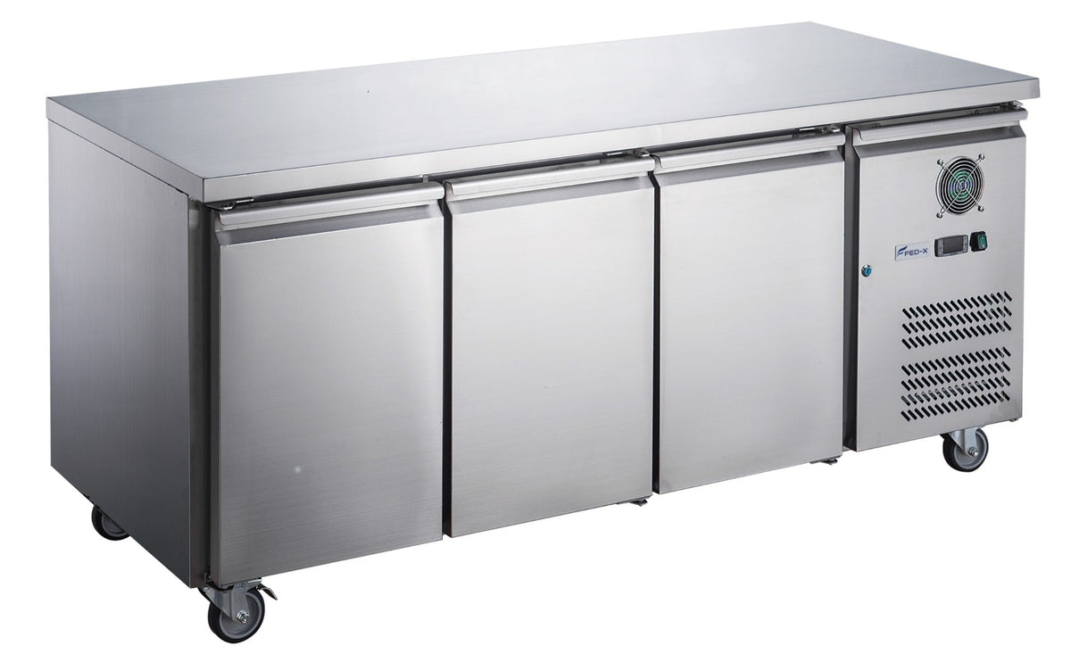 FED-X S/S Three Door Bench Fridge - XUB6C18S3V - Whisk Hospitality - XUB6C18S3V