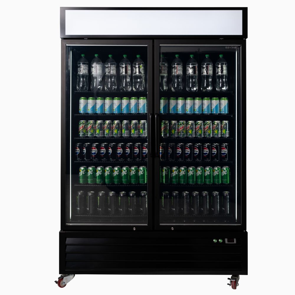 Bromic Upright Display Fridge 1266L - 2 Door - Flat Glass - Lightbox UC1250GDL - NR - Whisk Hospitality - UC1250GDL-NR