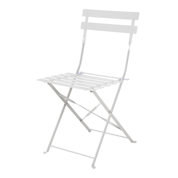 Bolero Grey Pavement Style Steel Folding Chairs (Pack 2) GH551 - Whisk Hospitality - GH551