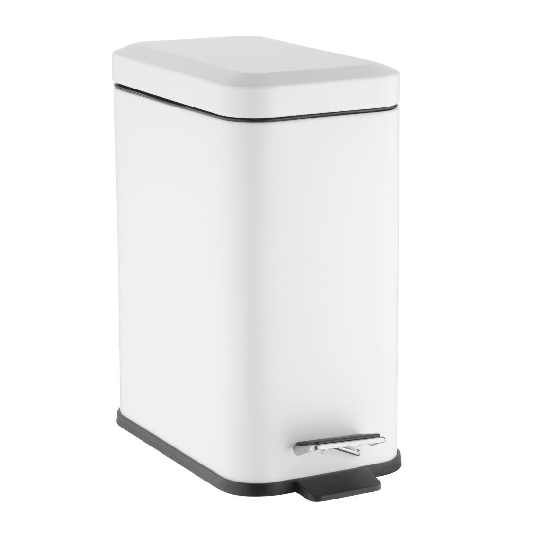 Jantex Slim Washroom Bin White 5ltr HT475 - Whisk Hospitality - HT475