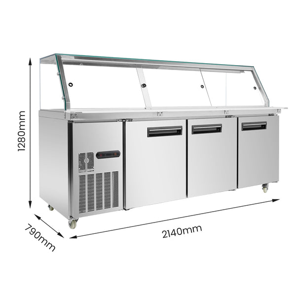 Thermaster Cold Salad & Noodle Bar 6x1/1 GN Pans - PG210FA-XG - Whisk Hospitality - PG210FA-XG