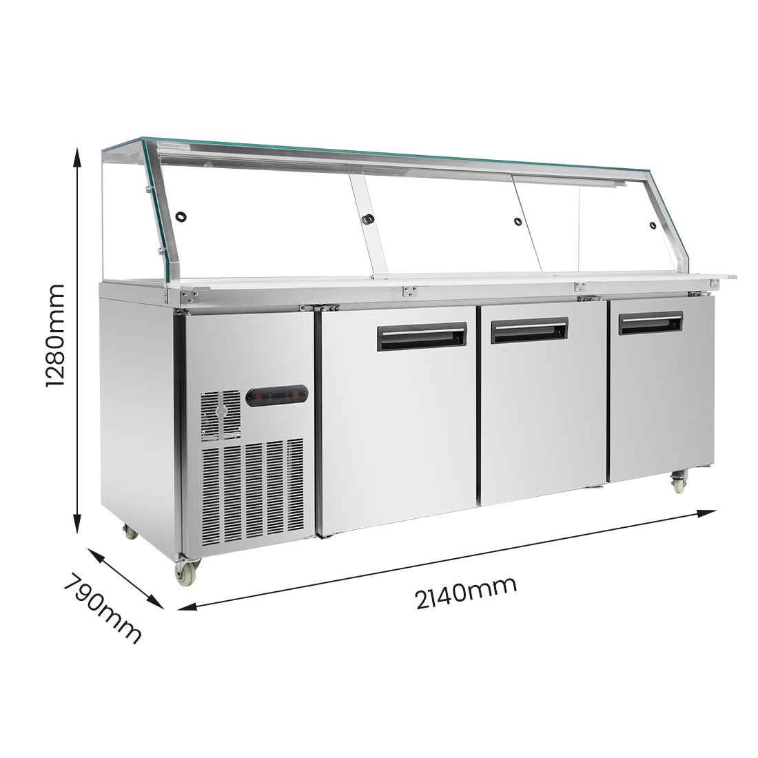 Thermaster Cold Salad & Noodle Bar 6x1/1 GN Pans - PG210FA-XG - Whisk Hospitality - PG210FA-XG