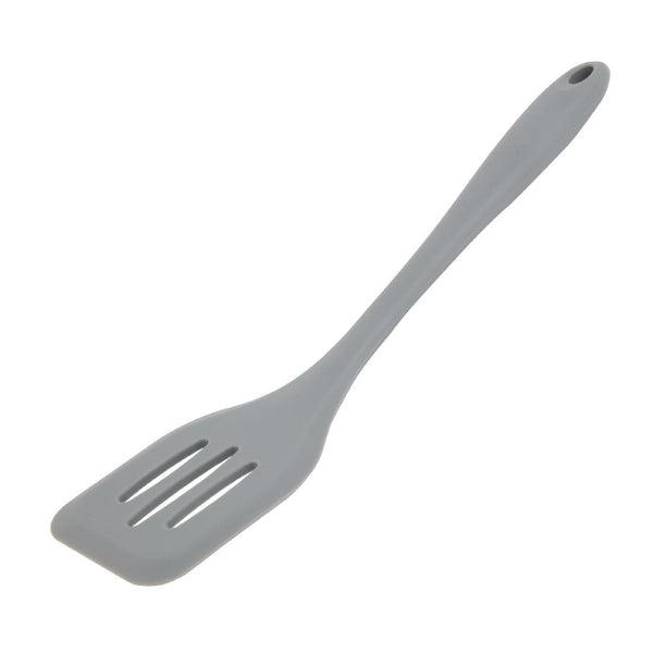 Vogue Silicone High Heat Flexible Slotted Turner Grey - 295mm 12" DA524 - Whisk Hospitality - DA524