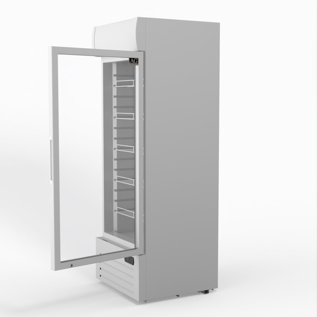 AG 515L Upright Glass Door Display/Drinks Fridge - White with Light Box DF515WL - Whisk Hospitality - DF515WL