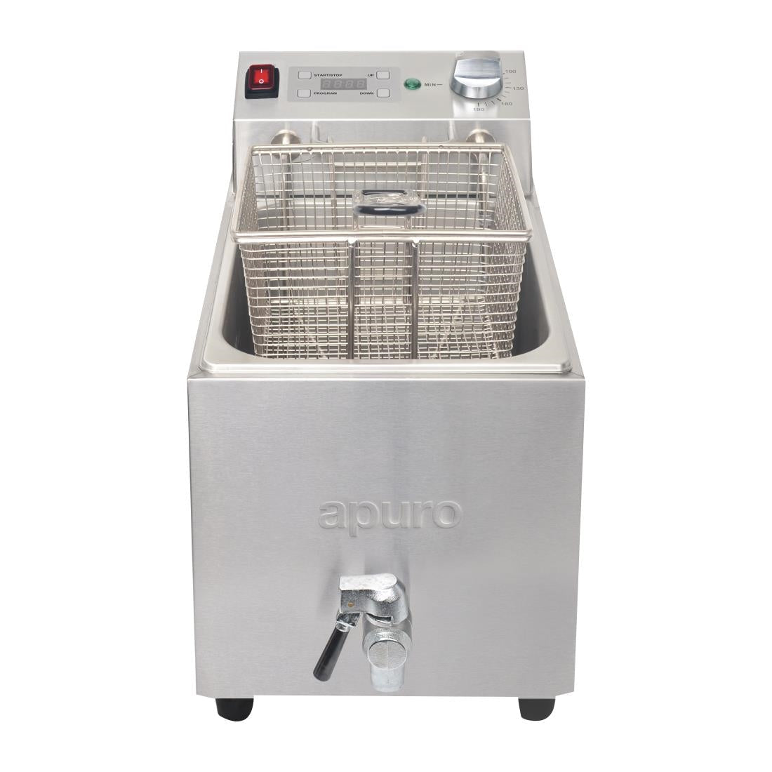 Apuro Single Fryer with Timer - 1x8Ltr - 2.9kW FC374 - A - Whisk Hospitality - FC374-A