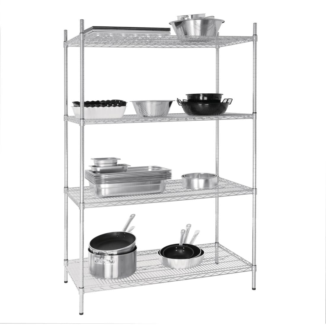 Vogue Flat Pack 4 Shelf Unit St/St - 610x1220mm U257 - Whisk Hospitality - U257