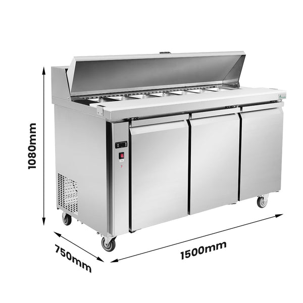 Thermaster three door Sandwich Bar - SLB150 - Whisk Hospitality - SLB150