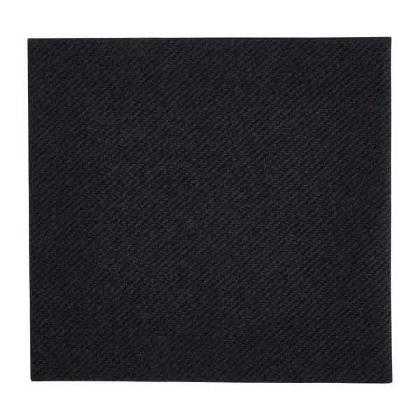 Fiesta Recyclable 24cm Airlaid 4 Fold Black Cocktail Napkin (Pack 2400) FE263 - Whisk Hospitality - FE263