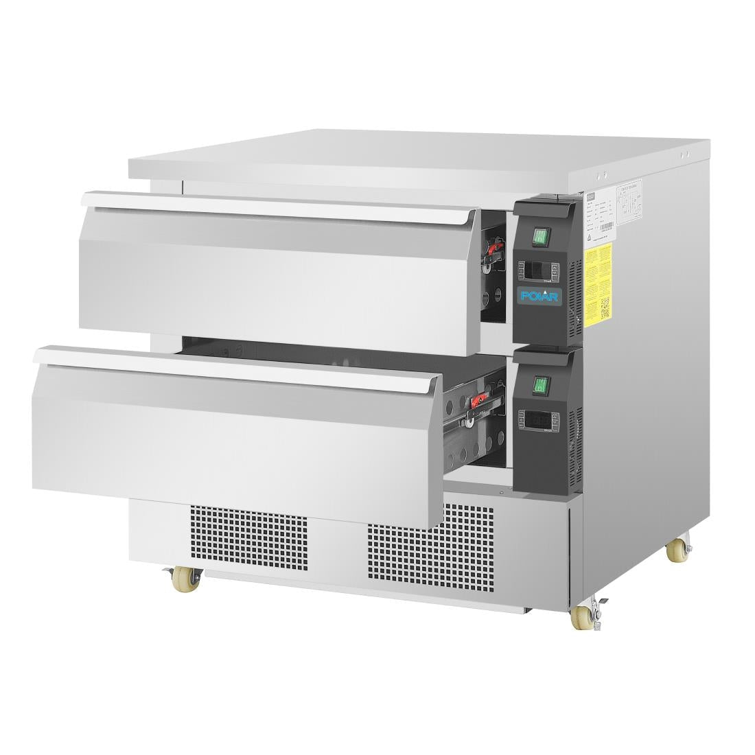 Polar U - Series Double Drawer Counter Fridge Freezer 4xGN DA996 - A - Whisk Hospitality - DA996-A