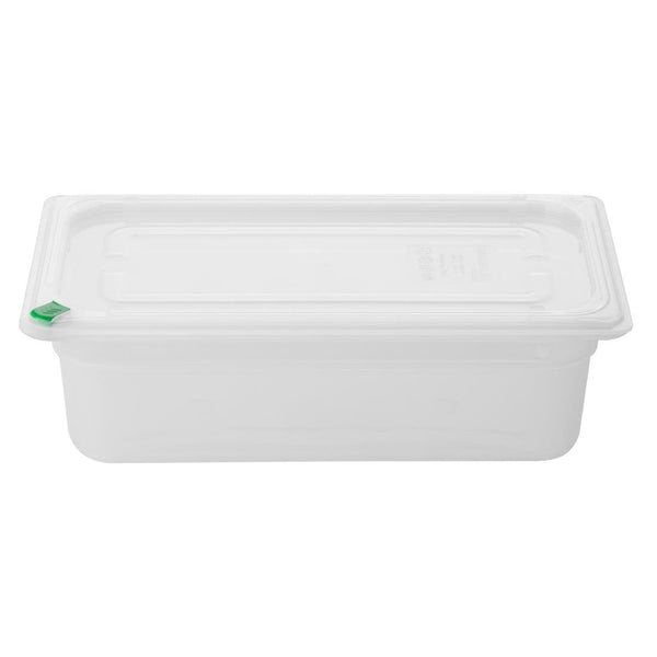 Hygiplas Click PP 1/3 GN with Lid & 7 Colour clips - 100mm 3.6Ltr (Pack 4) FZ092 - Whisk Hospitality - FZ092