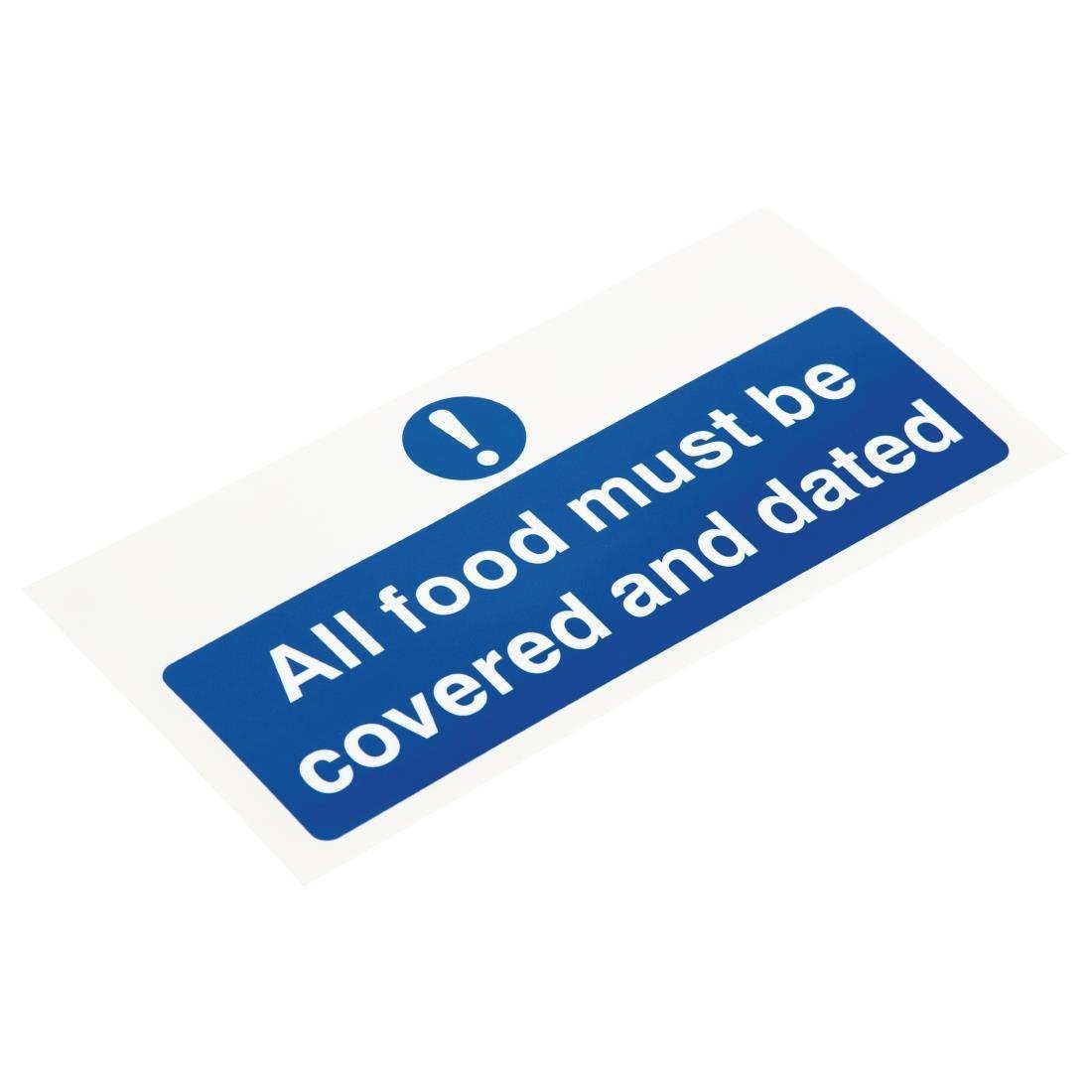 Vogue All Food Covered & Dated Sign - 200x100mm 8x4" (Self - Adhesive) W193 - Whisk Hospitality - W193
