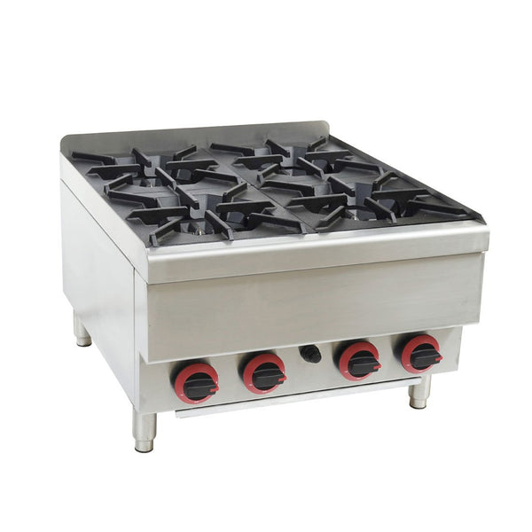 JUS - TR - 4 GASMAX Benchtop Natural Gas 4 Burner Cooktop - Whisk Hospitality - JUS-TR-4