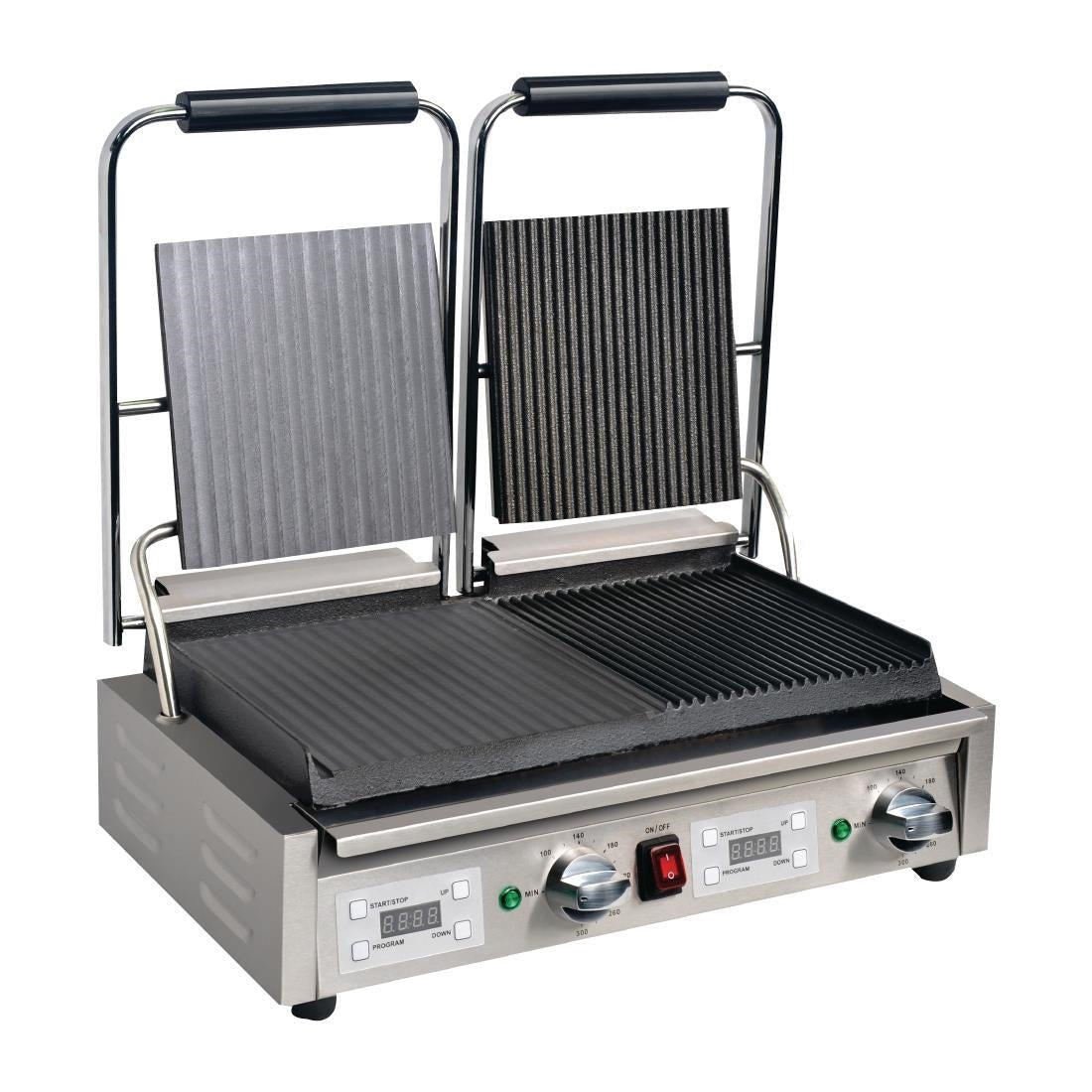 Apuro Contact Grill Double Flat Left/Ribbed Right FC386 - A - Whisk Hospitality - FC386-A