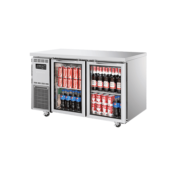 Turbo Air 2 Glass Door Undercounter Fridge 1200mm KGR12-2-N - Whisk Hospitality - KGR12-2-N